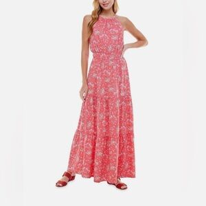 Kingston Grey Floral Pink Maxi Dress. Size Medium